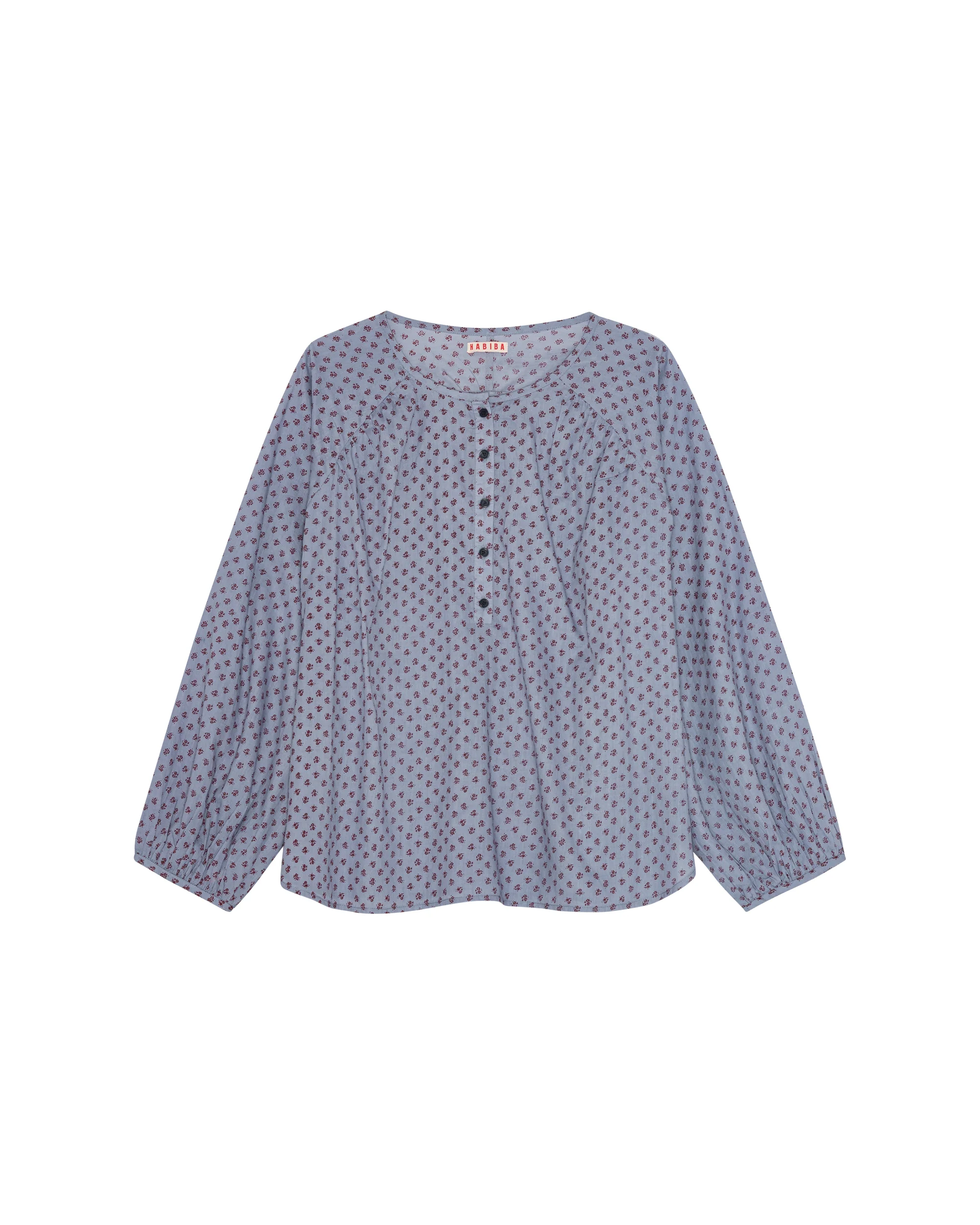 ASTRID BLUSE MED RYNK - SAPPHIRE