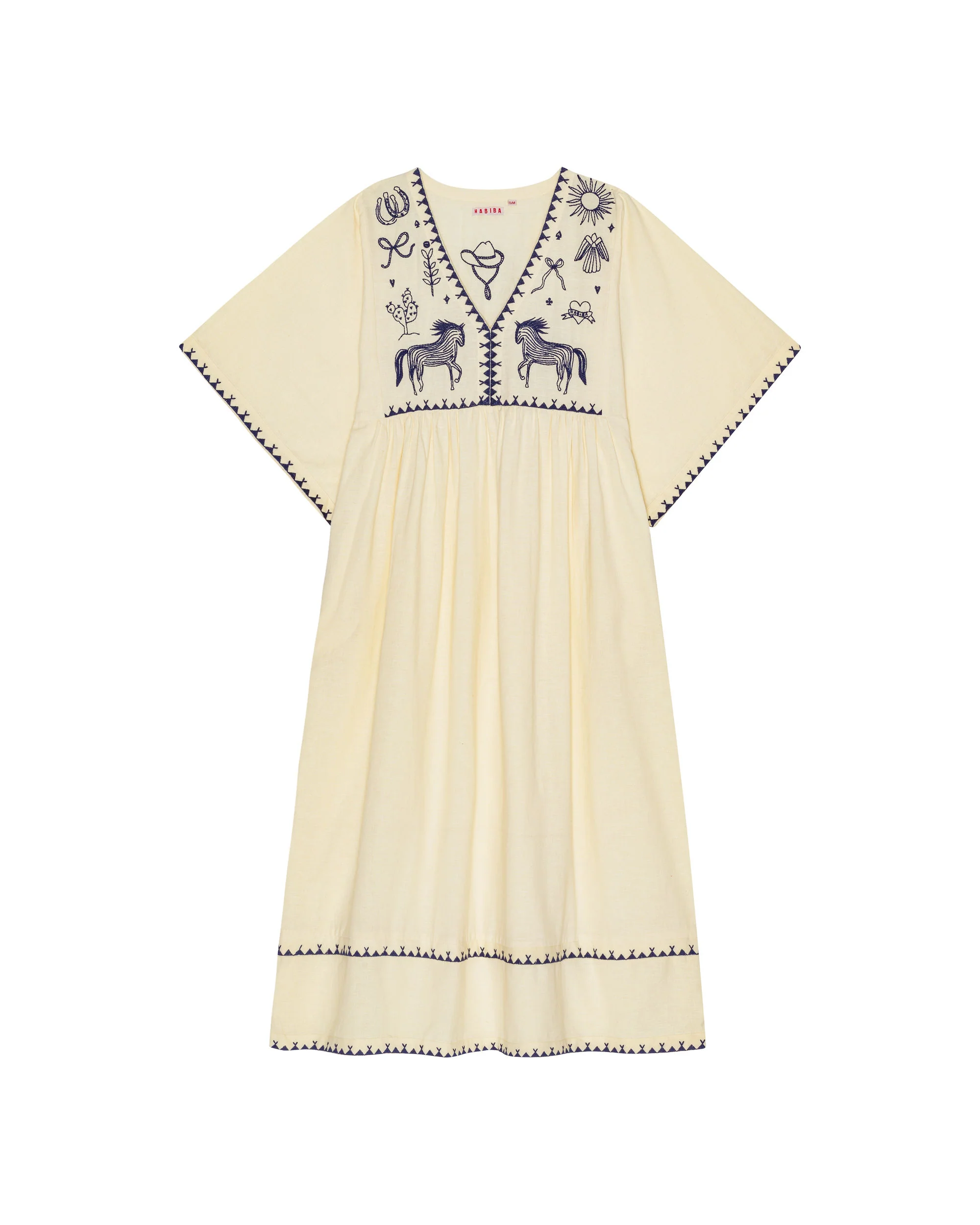 POLLY EMBROIDERY DRESS 3/4 SLEEVE - VANILLA - Image 3