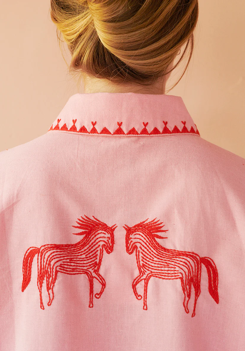 POLLY EMBROIDERY JACKET - FLAMINGO - Image 2