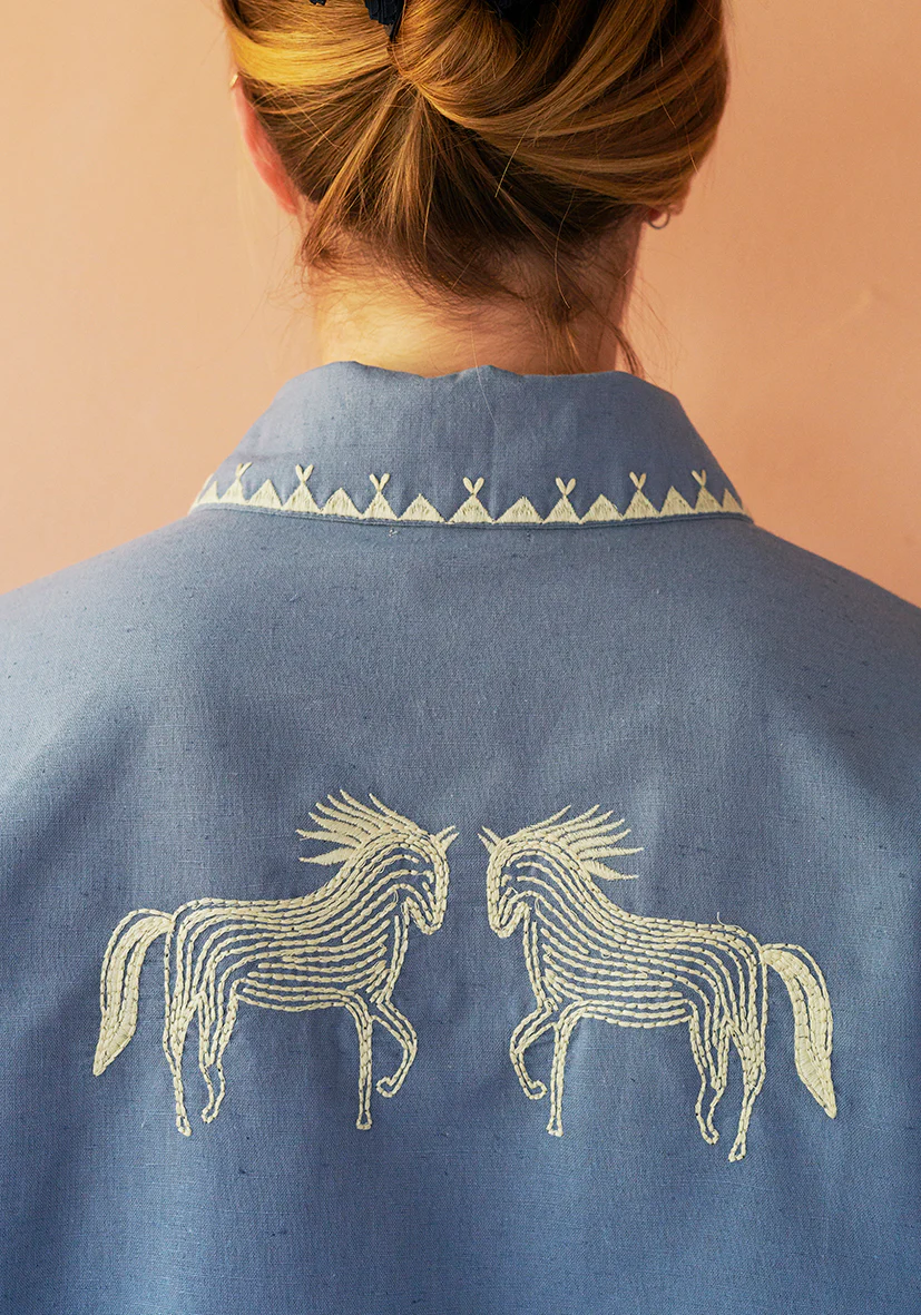 POLLY EMBROIDERY JACKET - SEA - Image 2