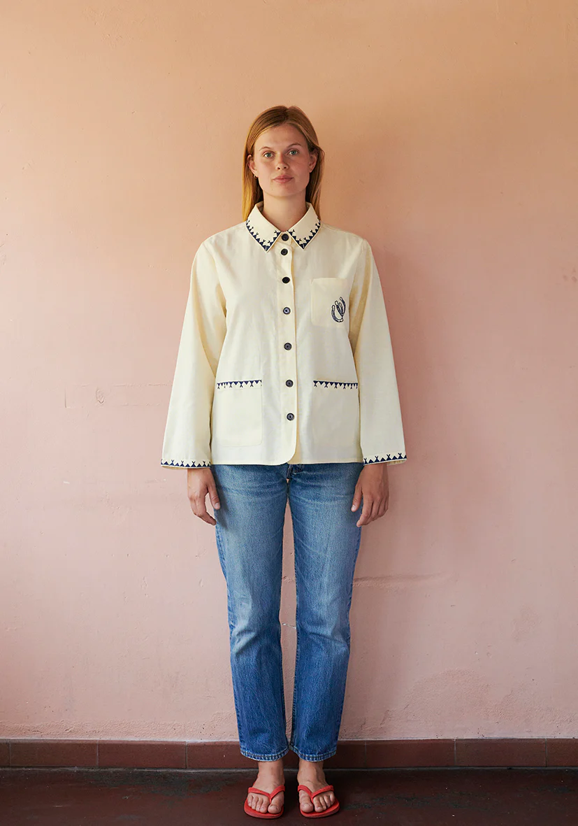 POLLY EMBROIDERY JACKET - VANILLA